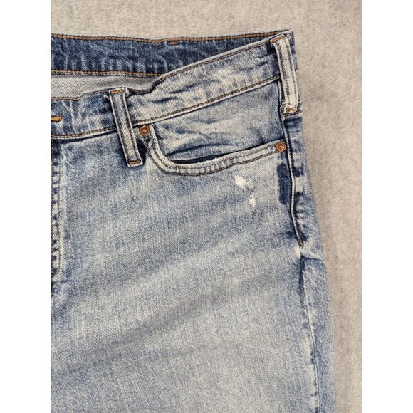 Silver Jeans Co Frisco Straight Crop Jeans Womens 16 Blue Distressed Raw Hem - Picture 3 of 13